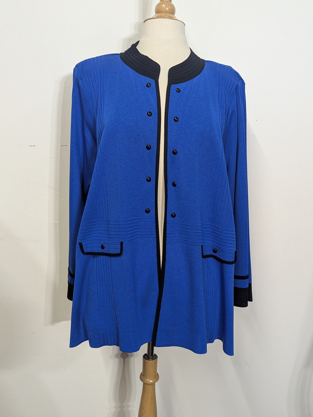 Ming Wang Royal Blue Cardigan Sweater Jacket Classic Knit 3x Office